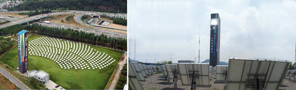 [그림2] 아시아 최초로 실증 실험을 수행한 대구 200kW 타워형 태양열 발전소