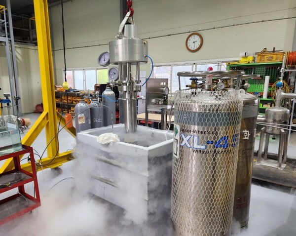 수림테크가 개발 완료해 공급을 시작한 액화수소용 긴급차단장치.
